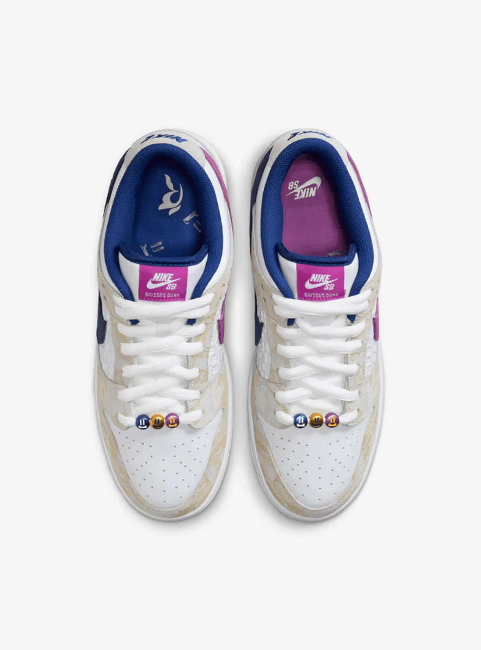 NIKE SB DUNK LOW PURE PLATINUM AND VIVID PURPLE