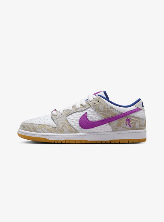 NIKE SB DUNK LOW PURE PLATINUM AND VIVID PURPLE